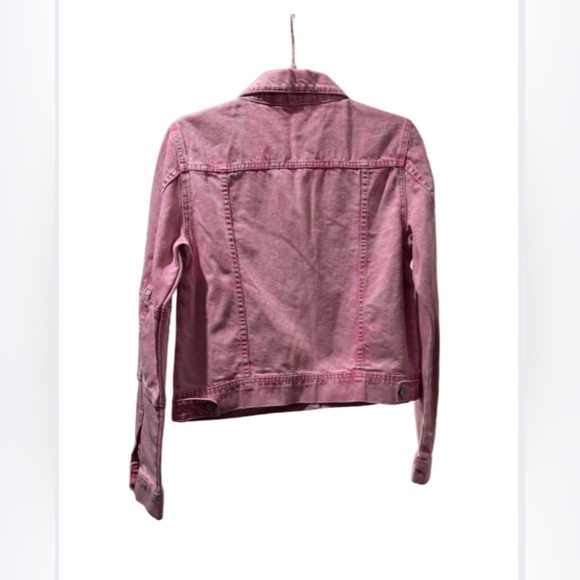 Free People Rumors Acid Wash Denim, Jean Jacket, Pink, NWT, Size Small - Picture 5 of 7